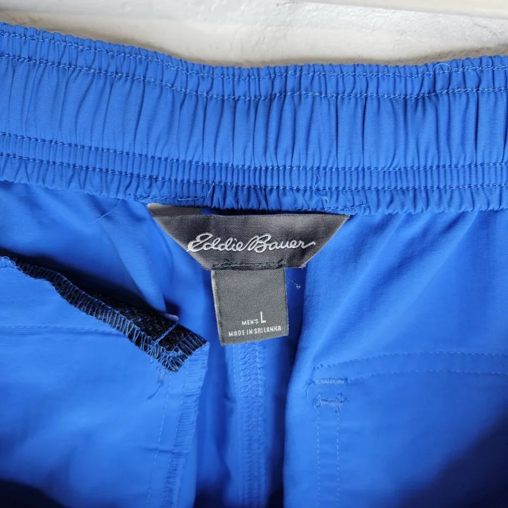 Eddie Bauer Men's Large Nylon Cargo Shorts Blue